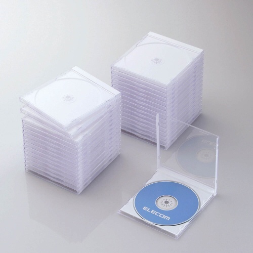 Blu-ray DVD CD対応ケース 1枚収納×30 ホワイト CCD-JSCN30WH