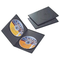 Blu-ray DVD CD対応 スリムトールケース 2枚収納×3 ブラック CCD-DVDS04BK