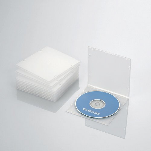 Blu-ray DVD CD対応 スリムケース 1枚収納×10 クリア CCD-JPCS10CR