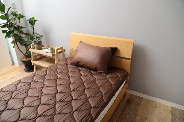 洗える吸水速乾・抗菌防臭ベッドパッド(クィーンサイズ 160×200cm ブラウン)