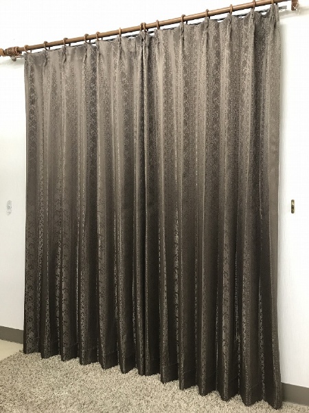 2枚組 ドレープカーテン シーバス(100×110cm ブラウン)
