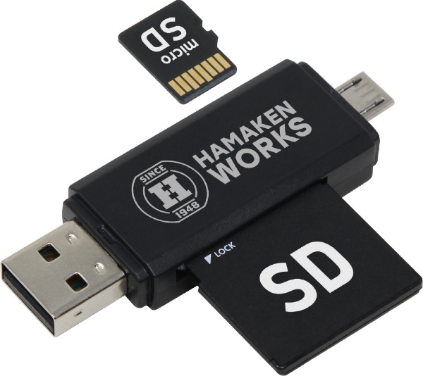 HWC-200BK HWC-200BK 黒 USB2.0＋MicroUSB対応カードリーダー [USB2.0  スマホ・タブレッ