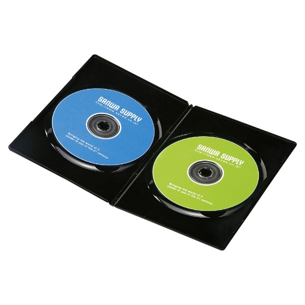 Blu-ray DVD CD対応 スリムトールケース 2枚収納×10 ブラック DVD-TU2-10BKN