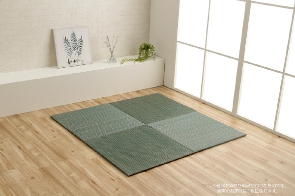 手軽に敷けるカラフルなプチカラー畳（約60×60×1.2cm ブルー）